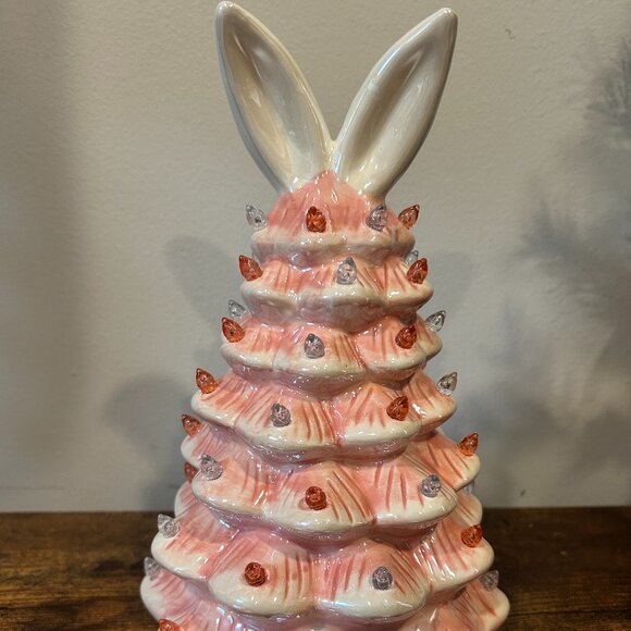 Light Up Ceramic Easter Bunny Tree - Picture 1 of 2